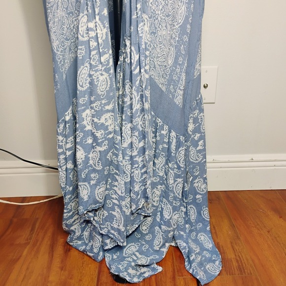 Three Bird Nest Paisley Tapestry Free Flow Duster Kimono One Size Blue Bohemian - Picture 6 of 14